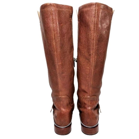 UGG Channing Tall Riding Boots Sz 7.5 Chestnut Pebbled Leather 3184 - Picture 6 of 14